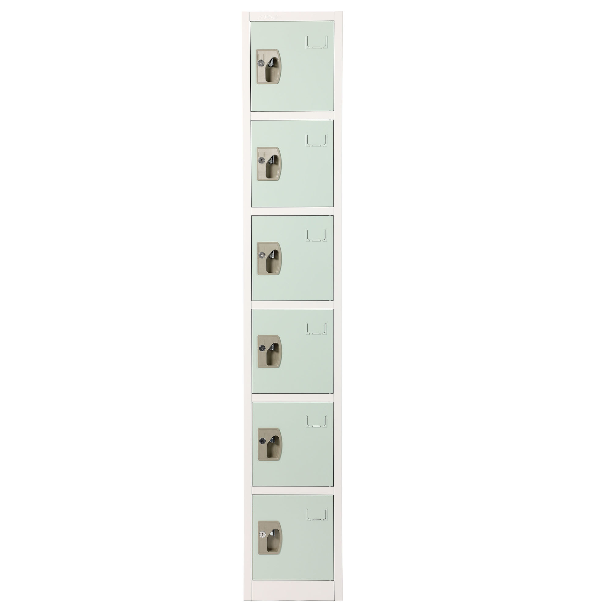 Alpine, 72in.H 6-Tier Steel Storage Locker, Misty Green, Height 72 in, Width 12 in, Color Green, Model# ADI629-206-MGRN